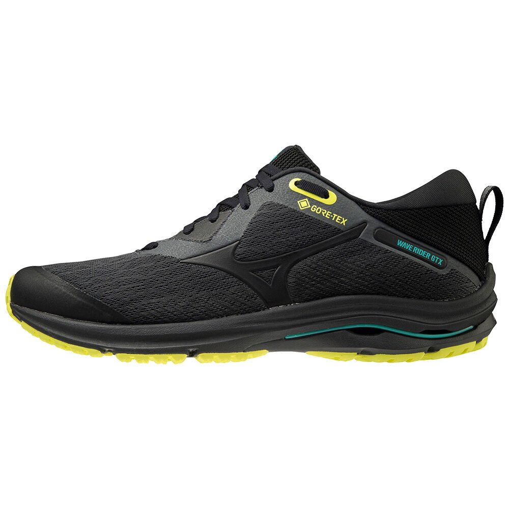 Mens Mizuno Wave Rider Gtx 2 Trail Running Shoes Dark Grey/Black/Yellow Philippines (LFTCAE759)